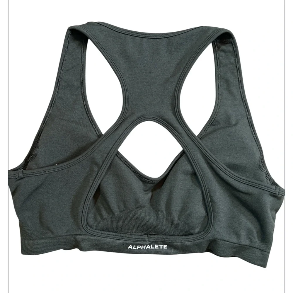 Alphalete Women’s Sports‎ Bra 2XL Dark Green Cutout Back